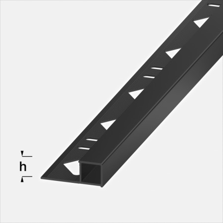 AQ 10mm - Alu, Black Anodized - 2,5m Firkantlist