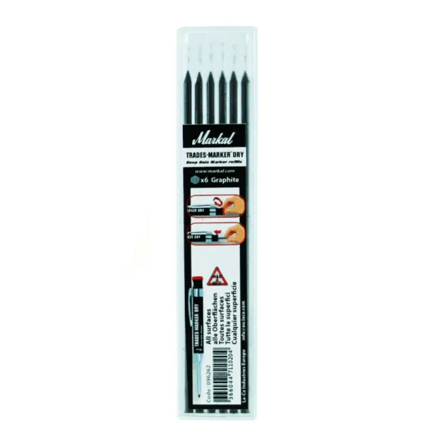 6STK SORT REFILLSTIFT GRAFITTBLYANT, MARKAL