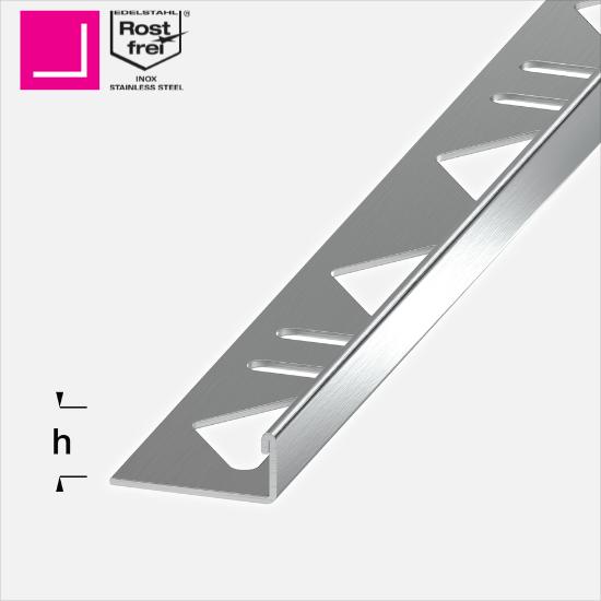 L-LIST BØRSTET (240K) V2A RUSTFRI STÅL (L: 300CM), ALFERPRO