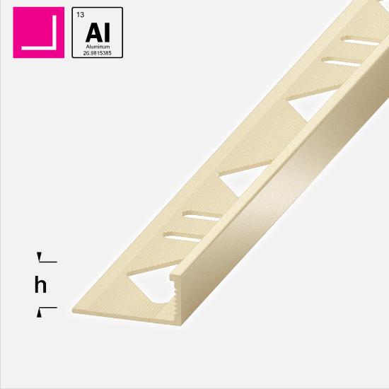 L-PROFIL "SAND" PULVERLAKKERT I ALUMINIUM (L:300CM), ALFERPRO