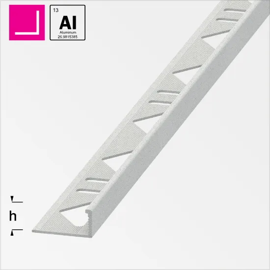 L-PROFIL "STONE WHITE" PULVERLAKKERT I ALUMINIUM (300CM), ALFERPRO